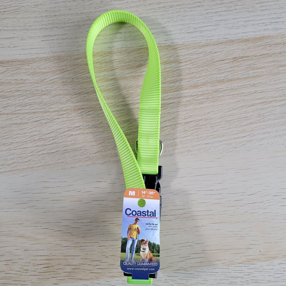 Coastal Adjustable Dog Collar Size M Medium 14" - 20" Light Green Snap Collar